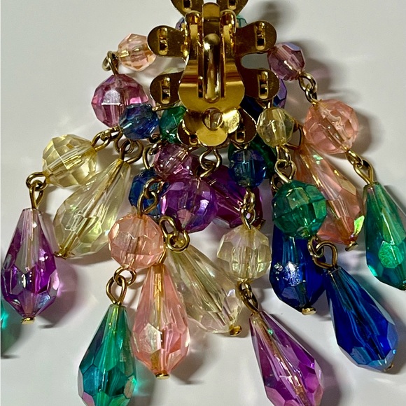 Multicolor Beaded Chandelier Earrings - Picture 10 of 12
